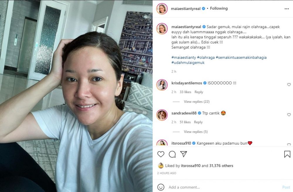 Unggah potret dengan alis setengah, Maia Estianty tetap dipuji cantik