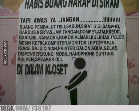 Unik dan nyeleneh, ini 11 peraturan di toilet umum bikin gagal fokus