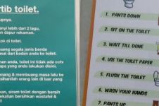 Unik dan nyeleneh, ini 11 peraturan di toilet umum bikin gagal fokus