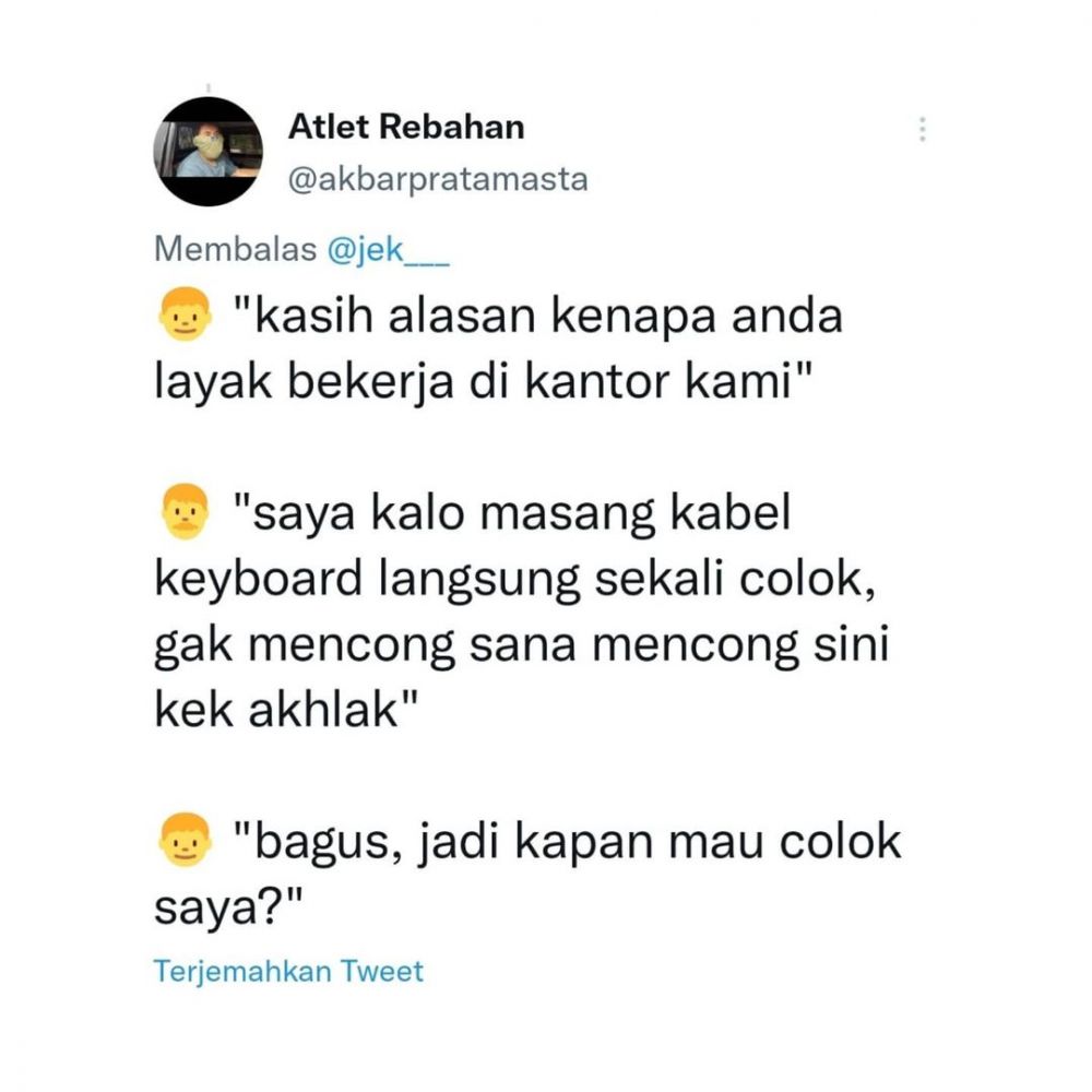 9 Cuitan lucu alasan keterima kerja ini bikin senyum tipis