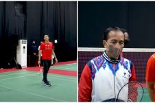 Jonatan Christie tegang dan deg-degan duet badminton bareng Jokowi
