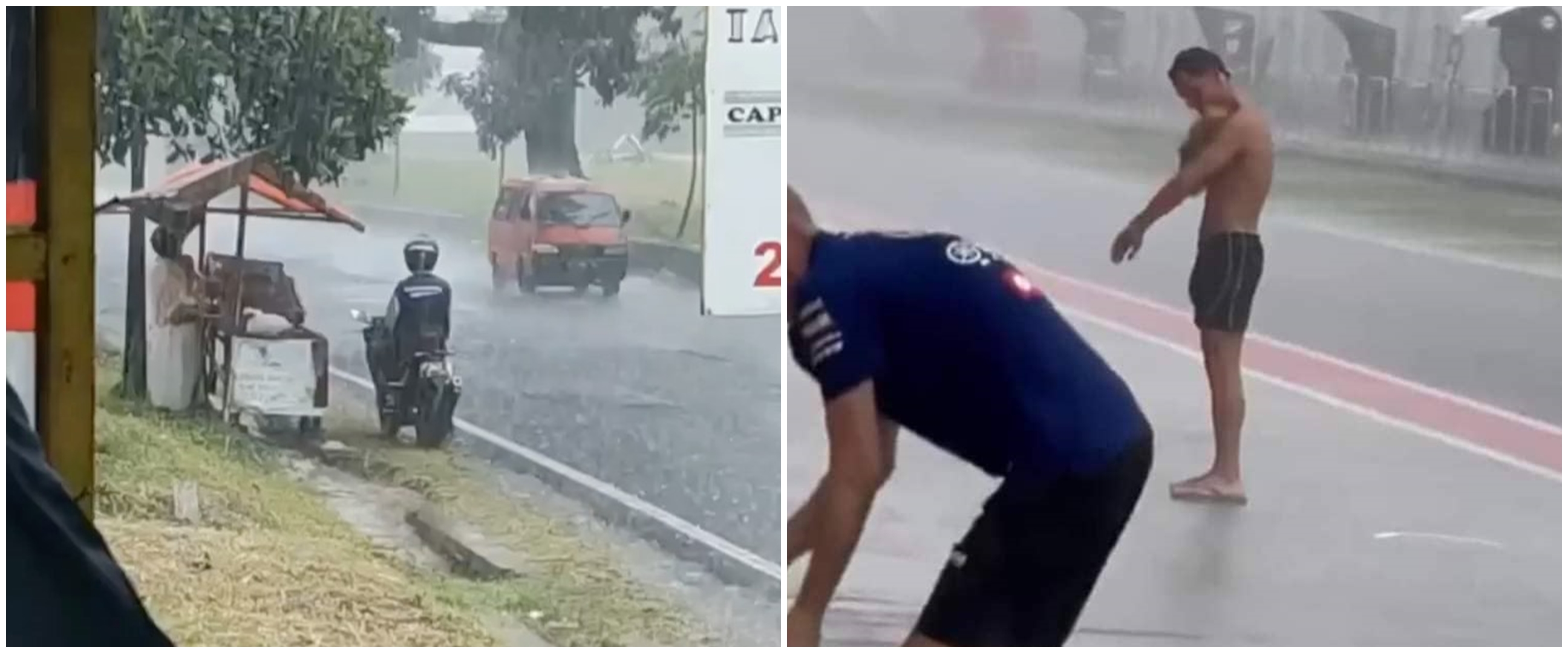 11 Momen lucu orang hujan-hujanan, unfaedah banget