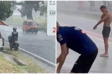 11 Momen lucu orang hujan-hujanan, unfaedah banget