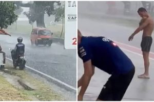 11 Momen lucu orang hujan-hujanan, unfaedah banget