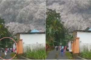 Gunung Semeru meletus, warga berlarian menyelamatkan diri