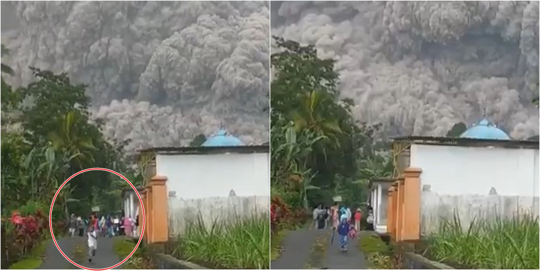Gunung Semeru meletus, warga berlarian menyelamatkan diri