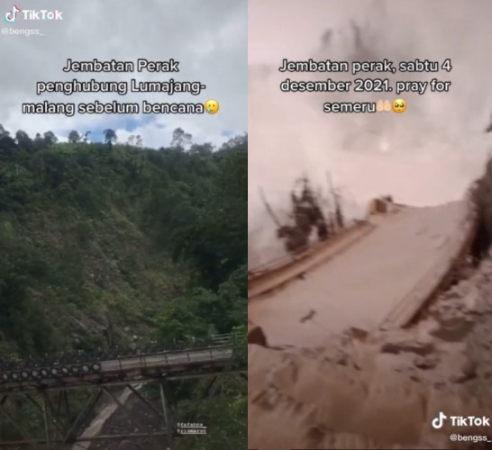 5 Potret sebelum & sesudah jembatan Gladak Perak terkena erupsi Semeru
