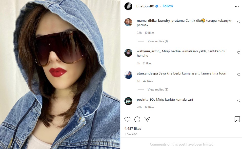 Tina Toon unggah foto baru, parasnya disebut mirip Barbie Kumalasari