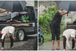 Viral momen Menteri Risma punguti batu saat kunjungi korban Semeru