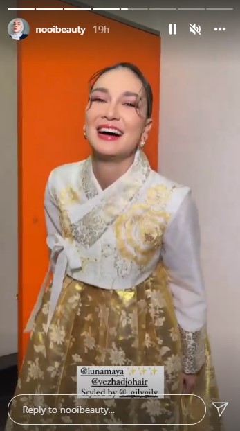 11 Penampilan Luna Maya di acara IMB, anggun dalam balutan hanbok