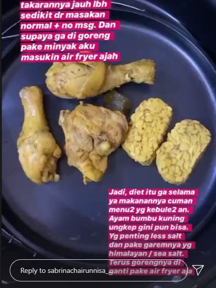13 Pola makan Sabrina Chairunnisa saat diet, bikin langsing dan bugar