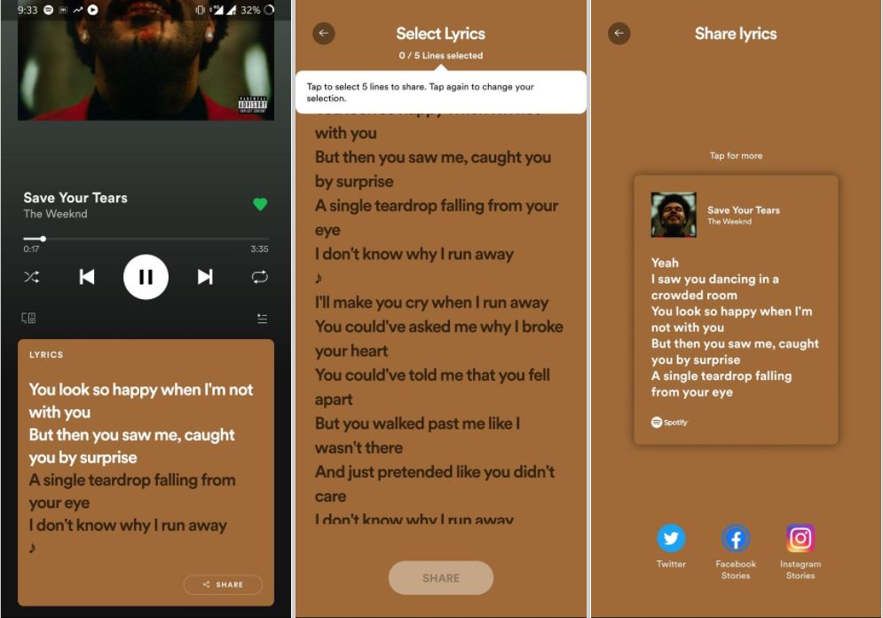 Cara bagikan lirik lagu Spotify, bisa untuk pengguna premium & gratis