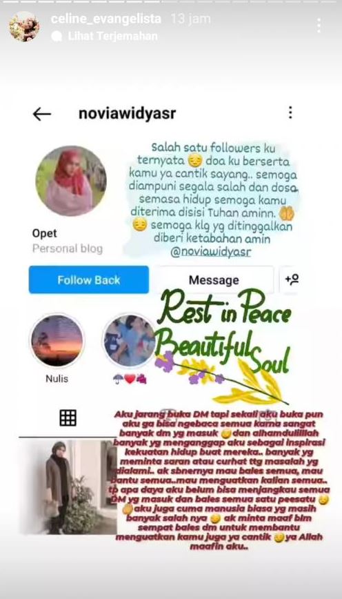 Sempat dapat DM dari NW, Celine Evangelista menyesal belum membalas