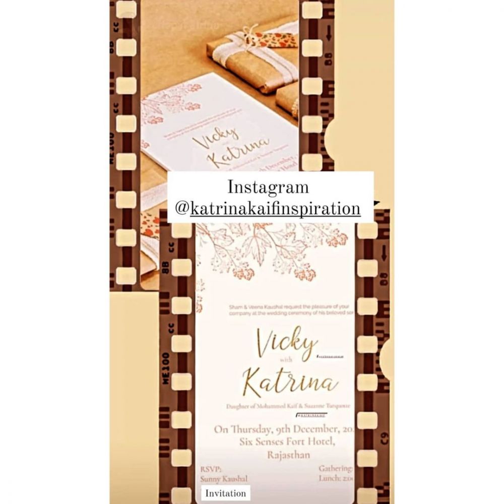 Potret undangan pernikahan Katrina Kaif dan Vicky Kaushal, elegan