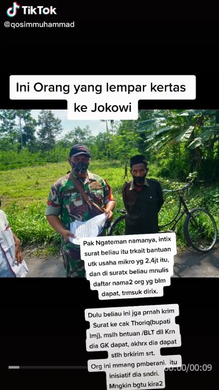 Terungkap sosok kakek yang lempar kertas ke Jokowi di Lumajang