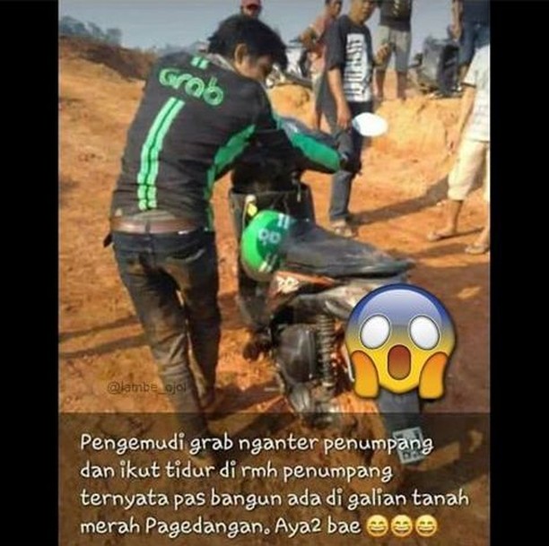 11 Momen lucu driver ojek online apes sendiri, mau ketawa tapi kasihan