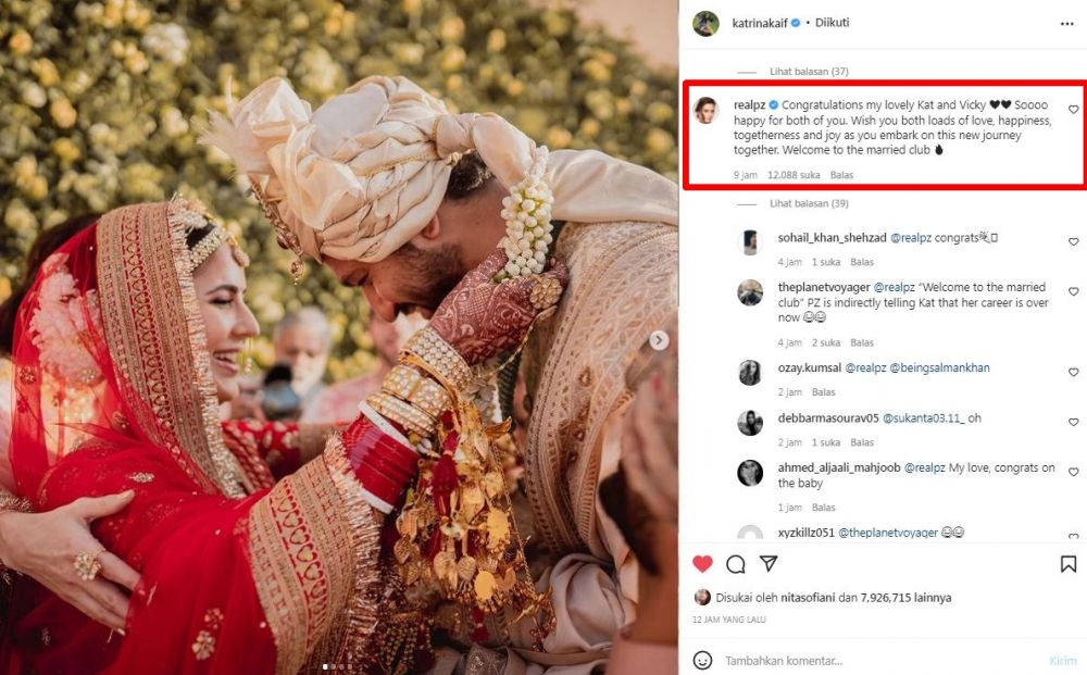 Ucapan selamat 9 seleb untuk pernikahan Katrina Kaif dan Vicky Kaushal