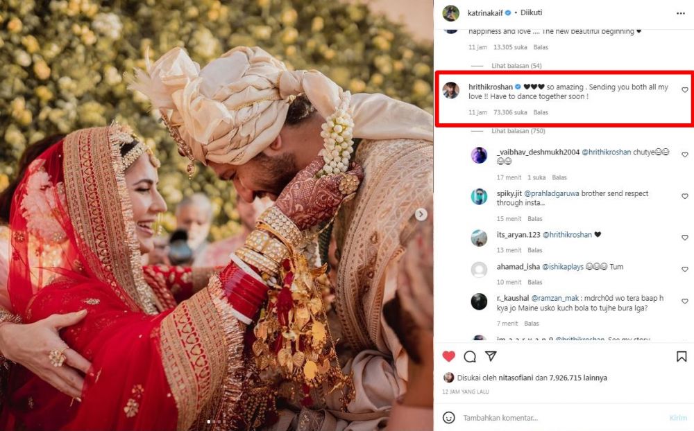 Ucapan selamat 9 seleb untuk pernikahan Katrina Kaif dan Vicky Kaushal