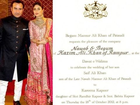 Potret undangan nikah 11 seleb Bollywood, milik Katrina Kaif elegan