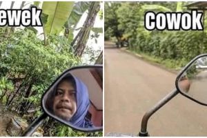 9 Potret lucu beda cewek dan cowok naik motor ini bikin nyengir lebar