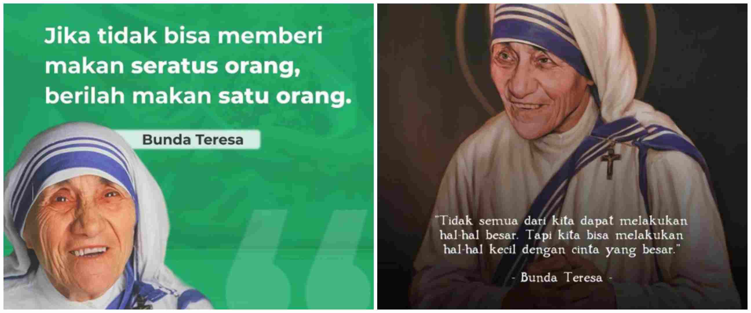 57 Kata-kata motto hidup Bunda Teresa, menginspirasi dan penuh makna