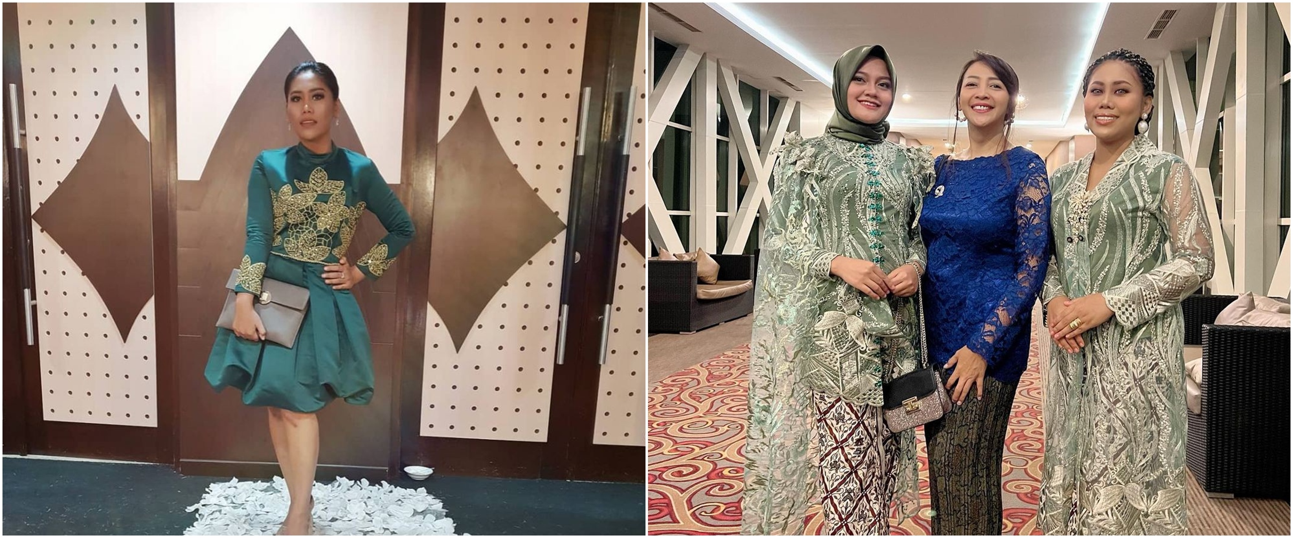 11 Gaya outfit Evi Masamba hadiri acara kondangan, simpel dan elegan