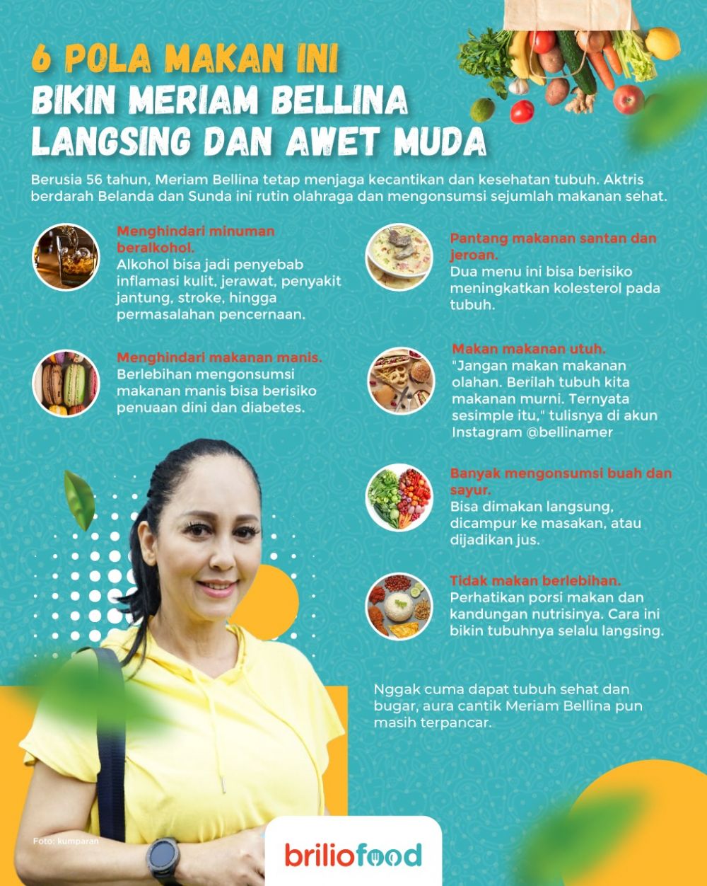 9 Pola makan ini bikin Meriam Bellina langsing dan awet muda