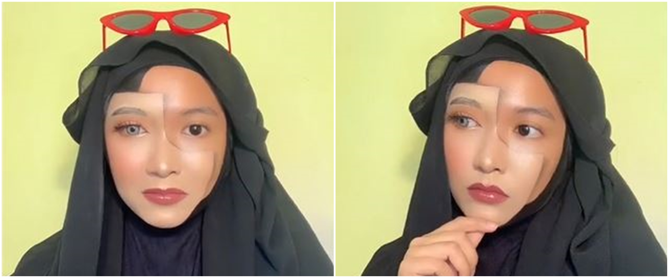 Ikut illusion challenge, hasil makeup wanita ini bikin bengong