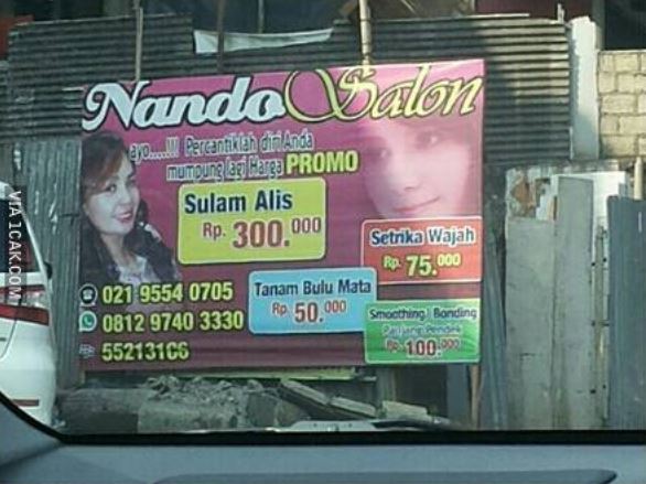 13 Cara lucu orang promosi salon, idenya nggak terduga
