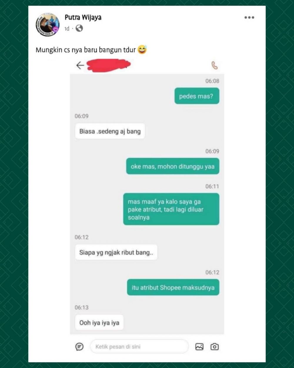 11 Chat lucu driver ojek online salah ngasih tahu, endingnya kocak