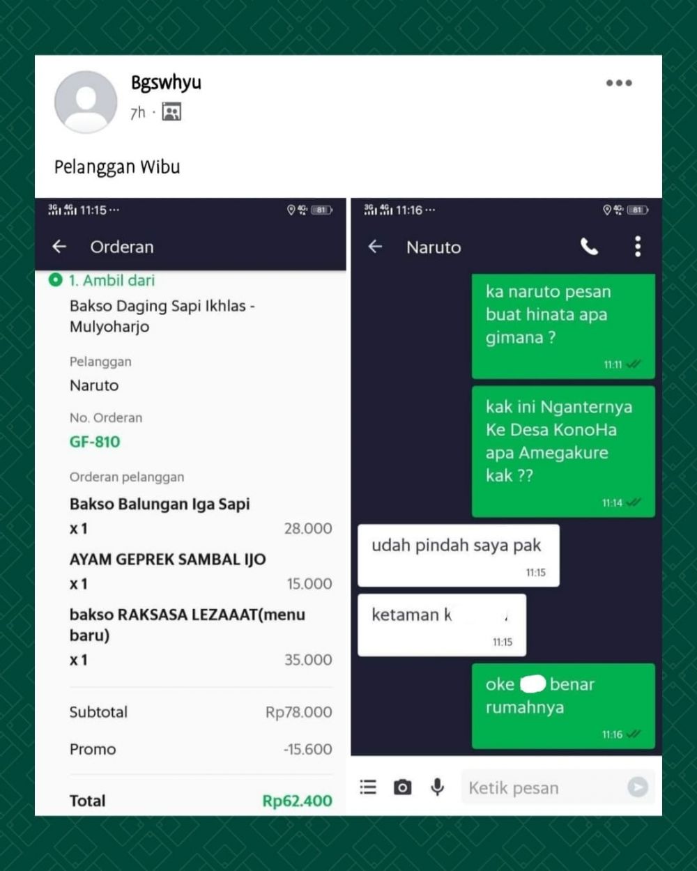 11 Chat lucu driver ojek online salah ngasih tahu, endingnya kocak