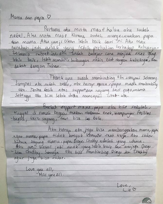 Kado terindah, isi tulisan tangan 10 anak seleb ini manis banget