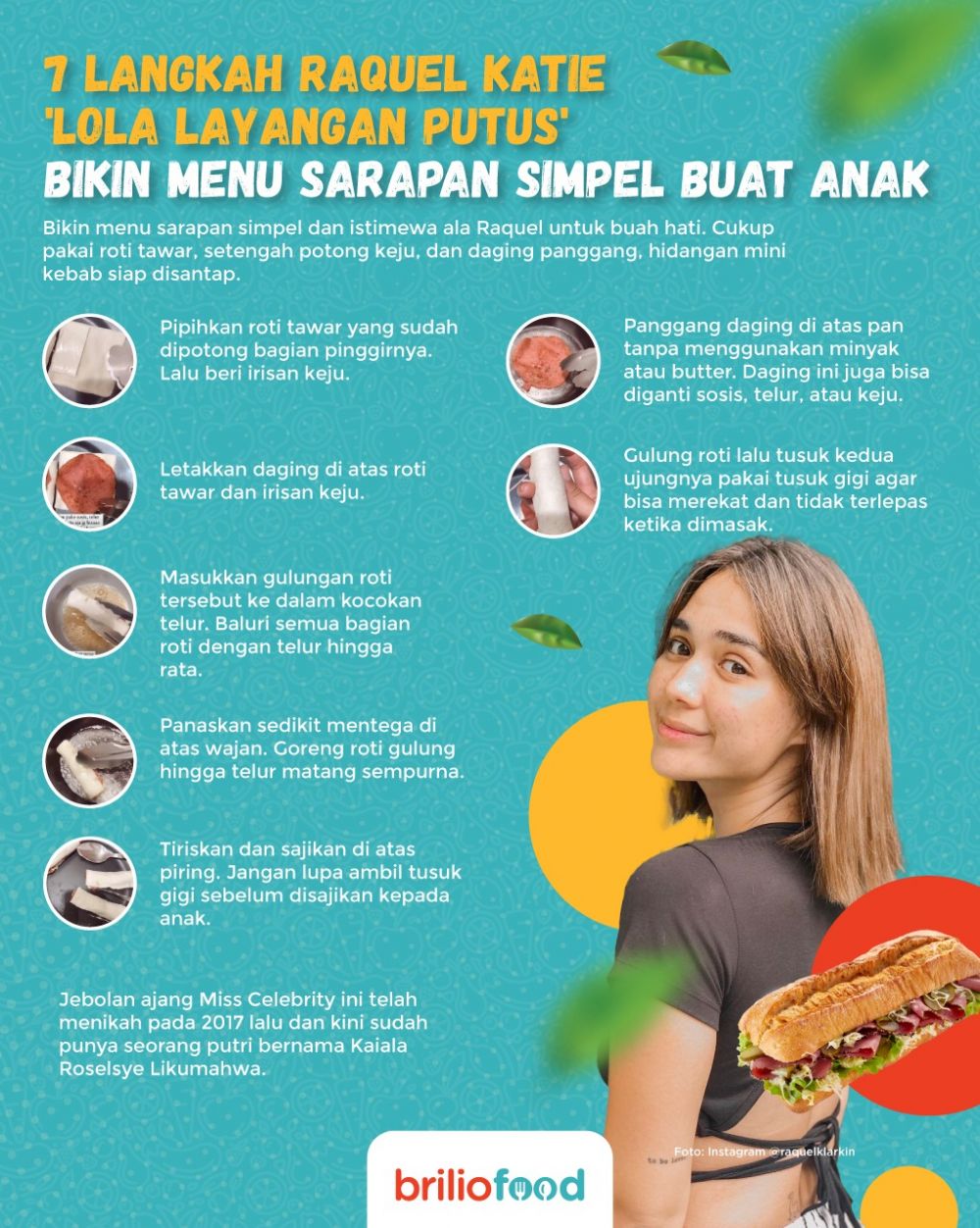 9 Cara Raquel Katie 'Lola Layangan Putus' bikin menu sarapan buat anak