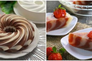11 Cara membuat puding zebra, simpel, lembut, dan segar