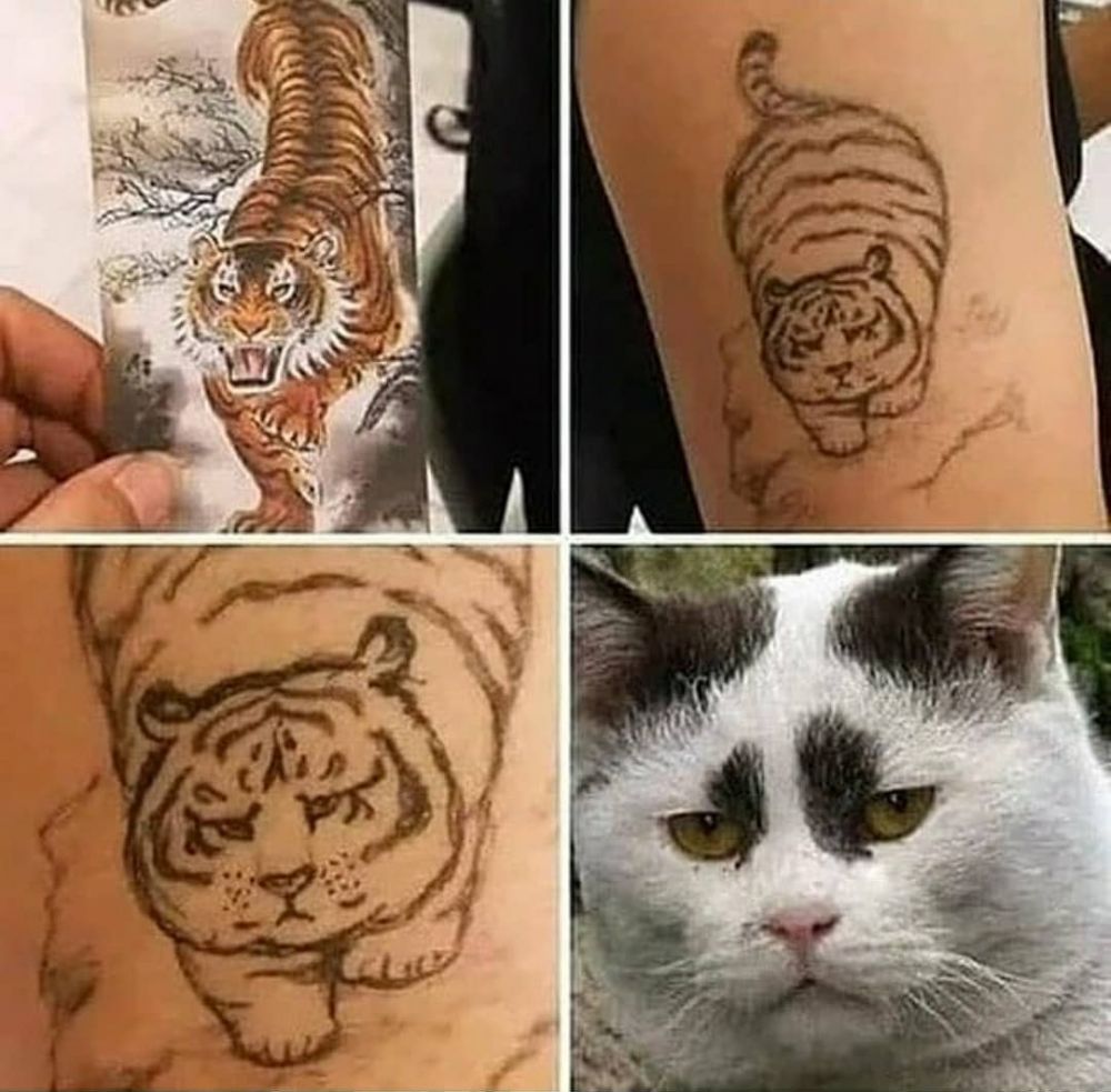 15 Potret gagal tato bentuk hewan ini bikin senyum kecut