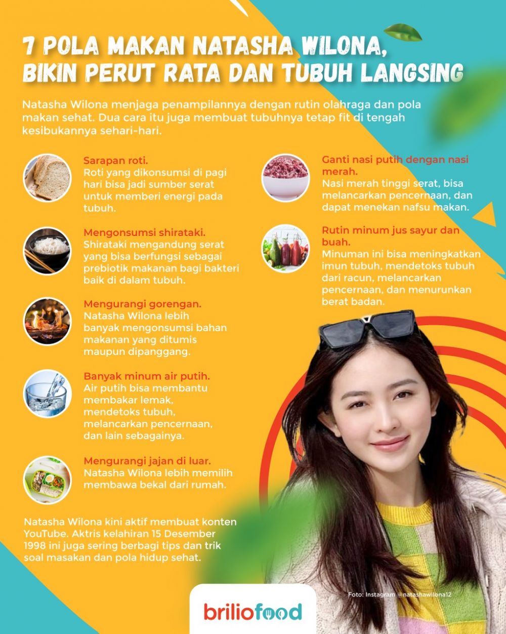 9 Pola makan Natasha Wilona, bikin perut rata dan tubuh langsing