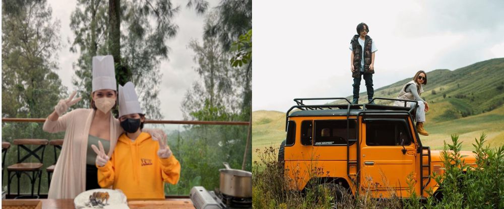 Momen 7 seleb liburan bareng anak di Bromo, BCL & Noah praktik memasak