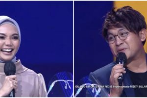 9 Aksi kocak Rina Nose & Gilang parodikan awal pertemuan Lesty-Billar