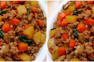 Resep tumis kentang wortel daging cincang kecap, enak dan sederhana
