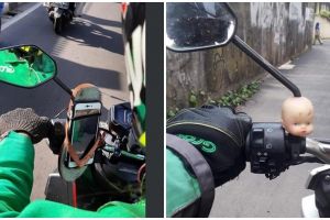 12 Penampakan stang kendaraan ojek online ini bikin geleng kepala