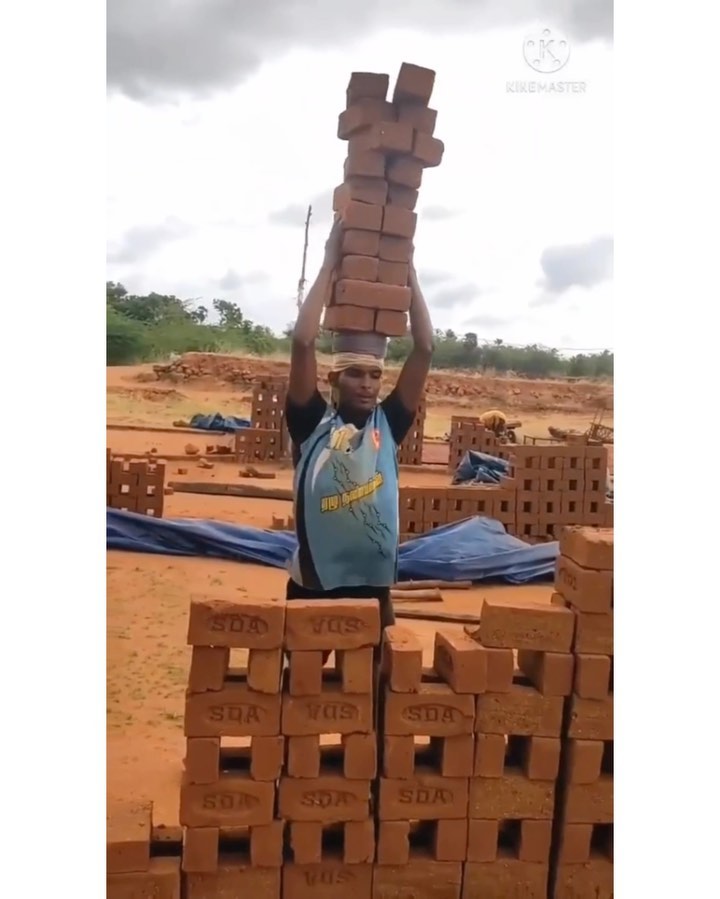 portrait of people carrying funny building materials © Instagram