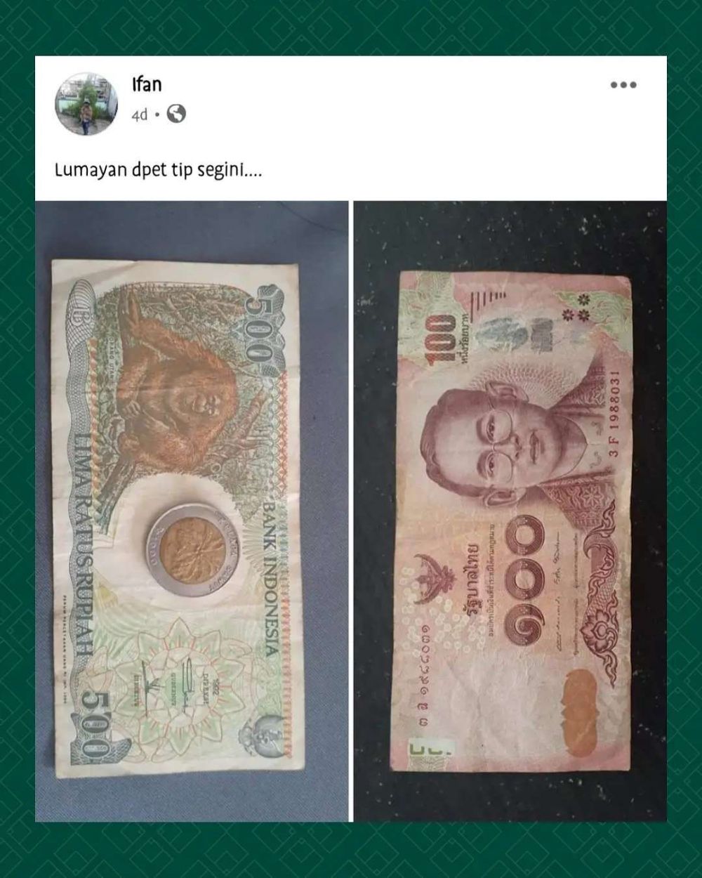 11 Status FB lucu driver ojek online dapat tip, malah bingung