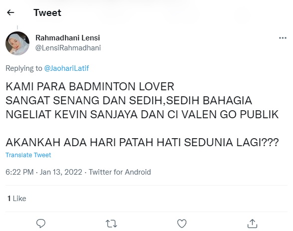 Kevin Sanjaya dan Valencia Tanoe jadian, ini 11 cuitan lucu warganet 2022 brilio.net