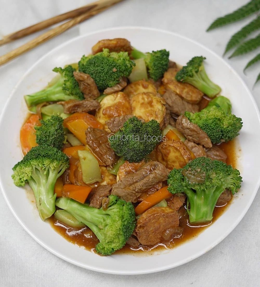 Resep cah brokoli sapi tofu, enak, sehat, dan mudah dibuat