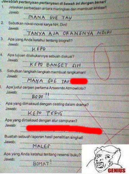 jawaban lucu pertanyaan esai © berbagai sumber jawaban lucu pertanyaan esai © berbagai sumber