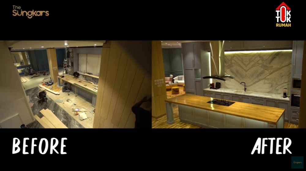 9 Potret dapur Zaskia Sungkar usai direnovasi, dilengkapi meja bar