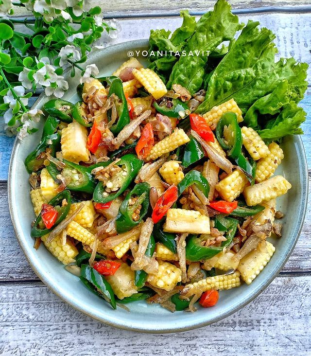 Resep tumis jagung putren cabai hijau, auto nambah nafsu makan