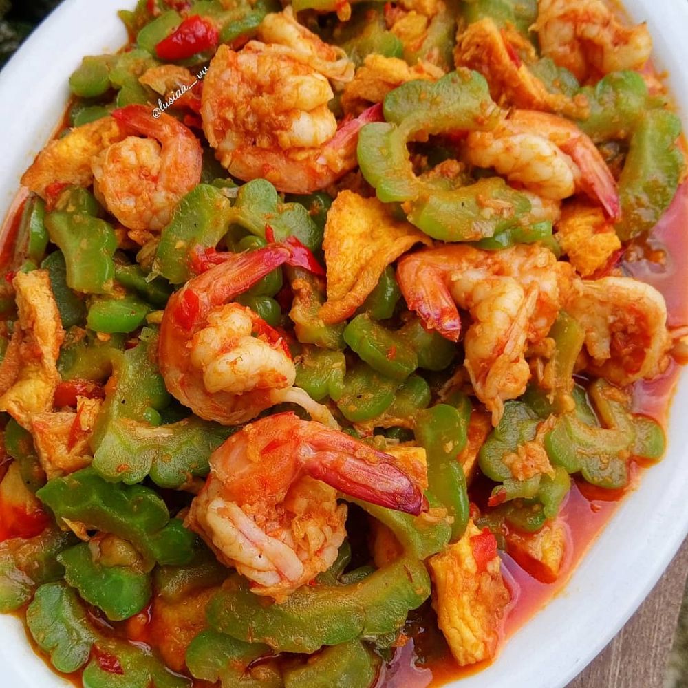 Resep tumis pare udang telur, enak, mudah, dan antipahit