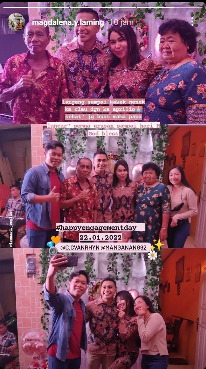 9 Momen lamaran Aprilio Manganang, berlangsung sederhana di rumah