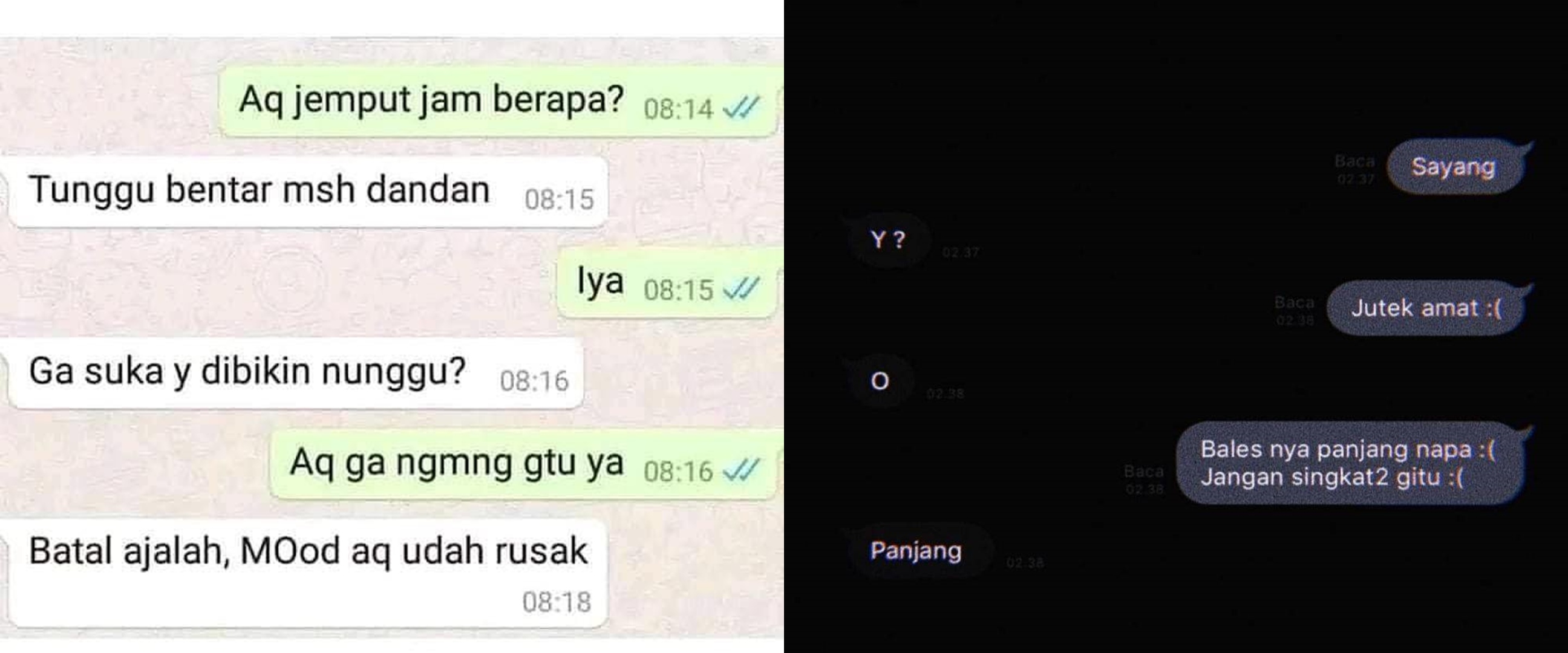 13 Chat lucu cowok bikin cewek ngambek tiba-tiba, absurd abis